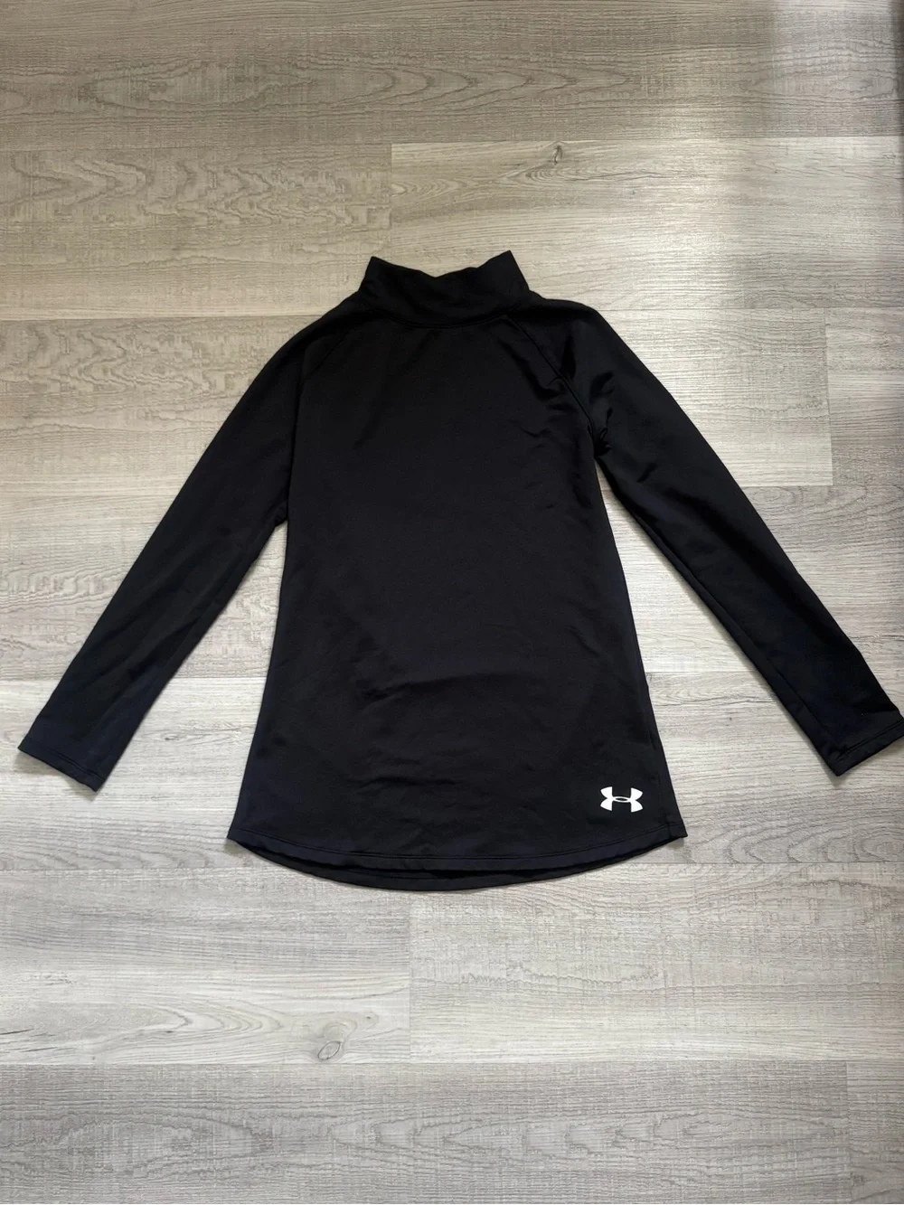 Youth Under Armour Black ColdGear Mock Neck Performance Top - Picture 1 of 3
